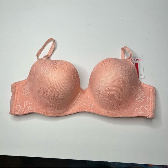 New Izod peach lace Bra 38C Molded Cups and Adjustable Straps - Picture 2 of 7